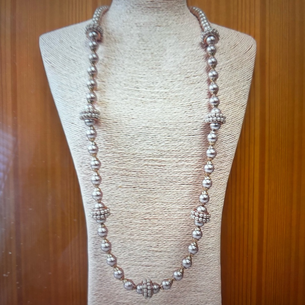 Chunky Mocha  Pearl Beaded Necklace